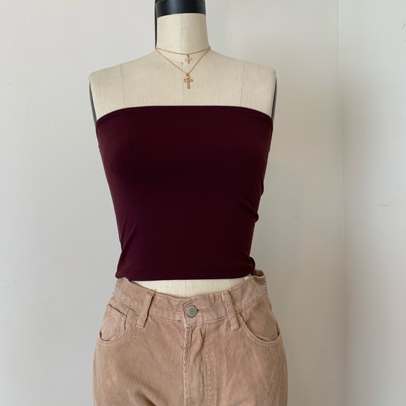 Brandy Melville dark purple plum Jenny tube top - Picture 2 of 4